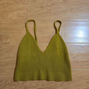 Green Knit Crop Top Size M/L